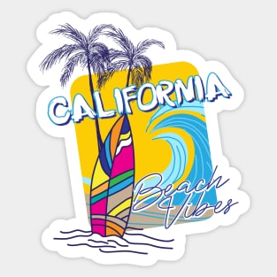 California Beach Vibes Colourful summer  typography Sticker